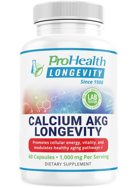 Calcium AKG Longevity (Alpha Ketoglutarate) 500mg - 60 Veg Caps