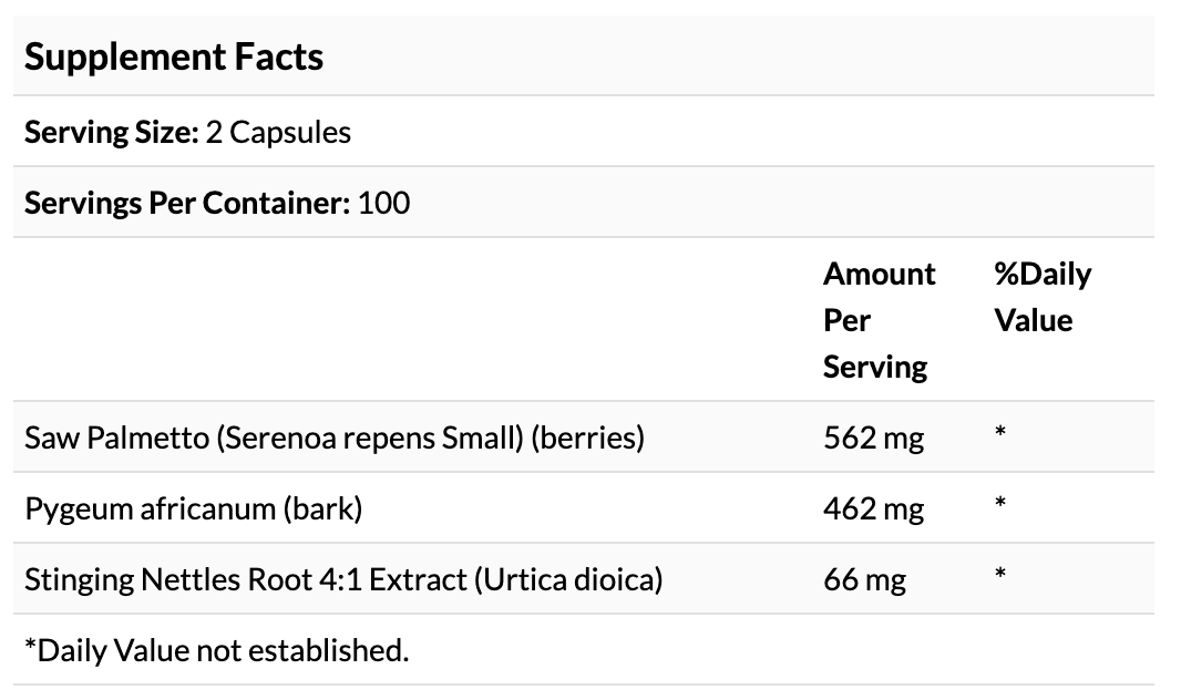 Herbal Prostate Complex with Saw Palmetto, Pygeum and Stinging Nettle, 200 Capsules
