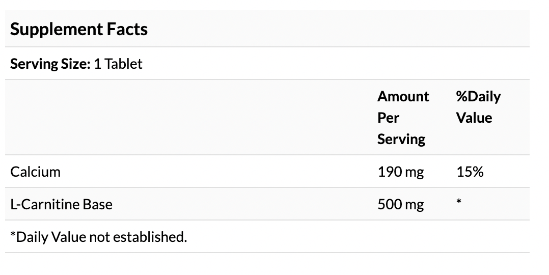 Swanson L-Carnitine, 500 mg, 100 Tablets