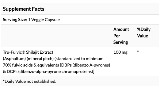 Swanson TruFulvic® Shilajit Extract 100mg - 30 Veggie Capsules
