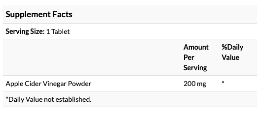 Apple Cider Vinegar, 200 mg - 30 TabletsSWV04081Vitadeals-Singapore
