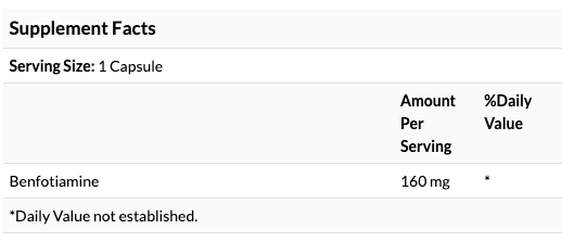 Benfotiamine, High Potency 160 mg - 60 CapsulesSWU976Vitadeals-Singapore