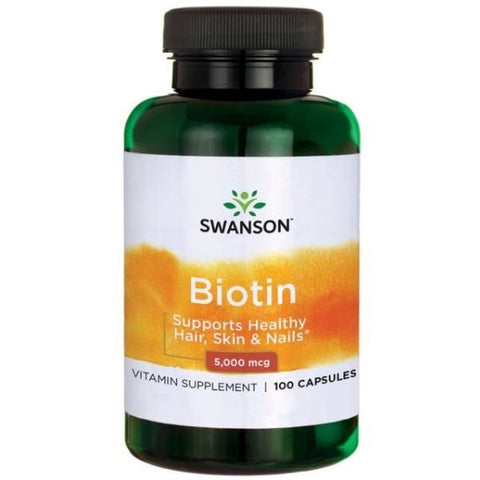 Biotin (Vitamin B-7) 5,000mcg - 100 CapsulesSW877Vitadeals-Singapore