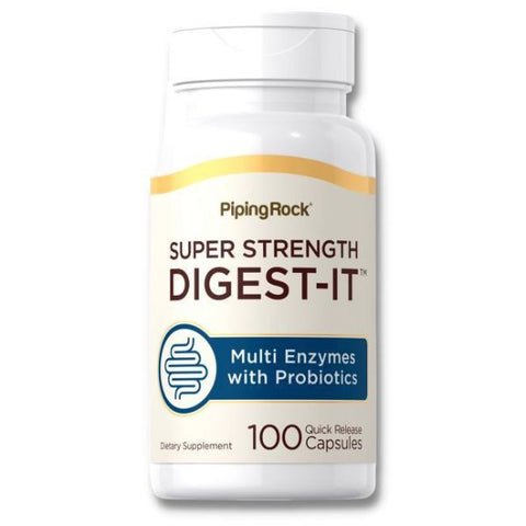 Super Strength Digest-IT (Multi Digestive Enzymes with Probiotics) - 100 Capsules