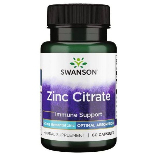 Zinc Citrate 50mg Elemental - 60 Capsules