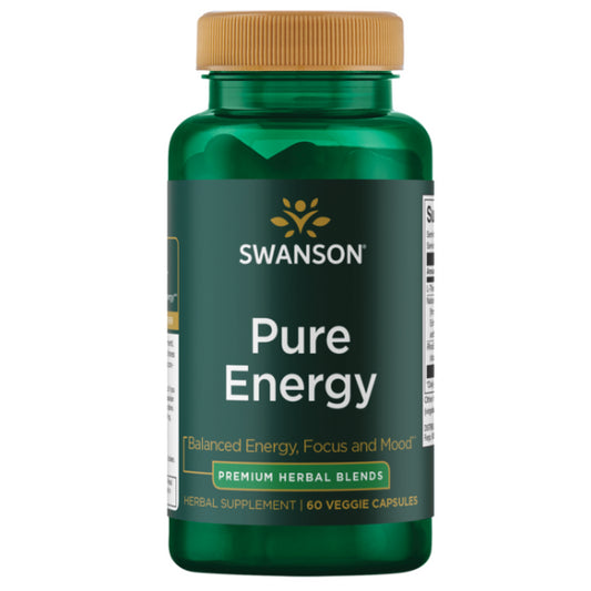 Swanson Ultra Pure Energy – Natural Energy Booster with Green Tea, L-Theanine & Rhodiola (60 Veg Capsules)