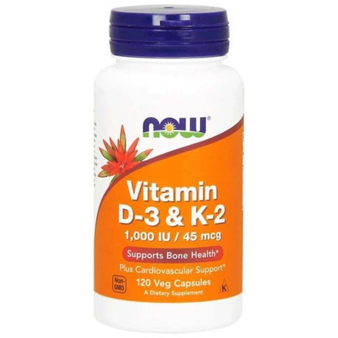 Vitamin D-3 & K-2 1,000IU (45mcg) - 120 Veg Caps
