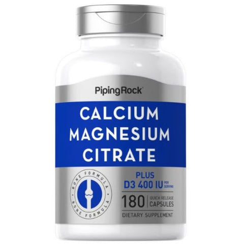 Calcium Magnesium Citrate and Vitamin D-3 400IU - 180 Quick Release Capsules