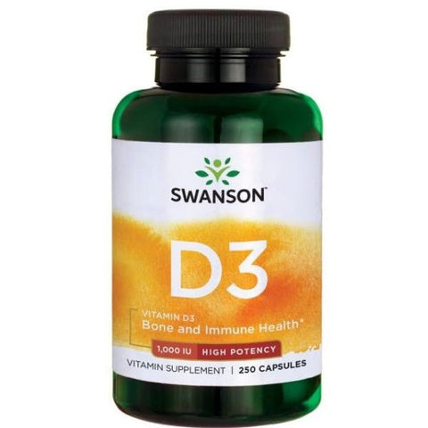 High Potency Vitamin D3 (D-3) 1000IU - 250 Capsules